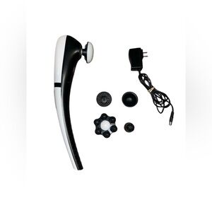 New Black & White Handheld Massager with Attachments